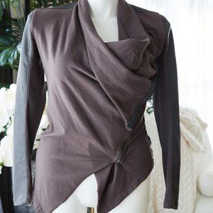 Blank NYC Vegan Leather & Jersey Moto Style Jacket